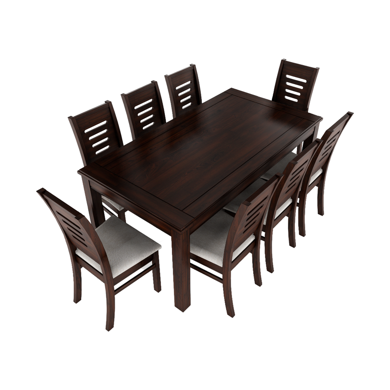 Juego de Comedor Roma 8 Sillas Chocolate Mesa Rectangular Madera