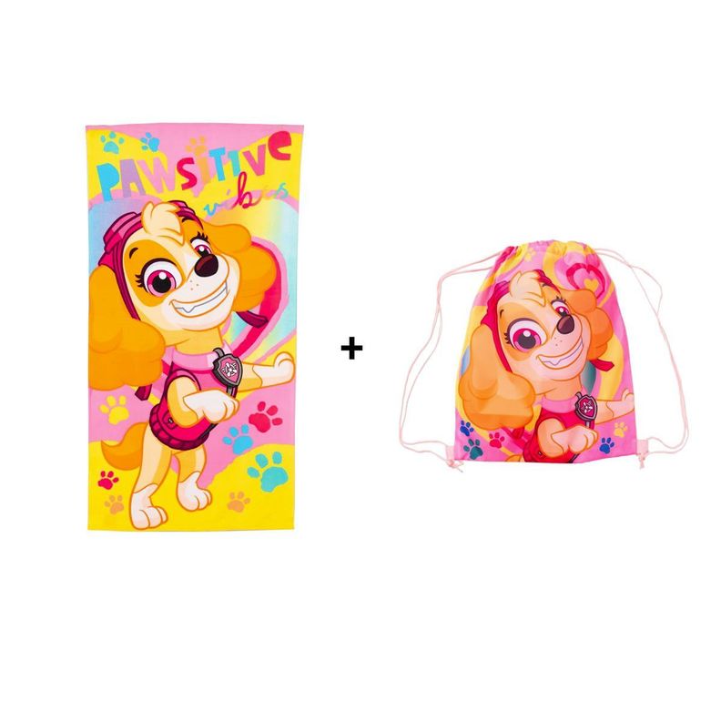 Toalla Microfibra Playa + Bolso Regalo Paw Patrol Pawsitive-0