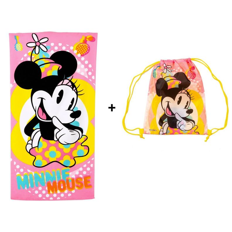 Toalla Microfibra Playa + Bolso Regalo Minnie Dots-1