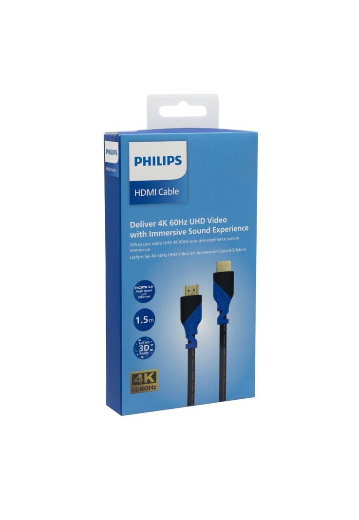 CABLE HDMI PHILIPS V2.0 4K,2K 1.5M NEG/AZUL SWV5201/59-1