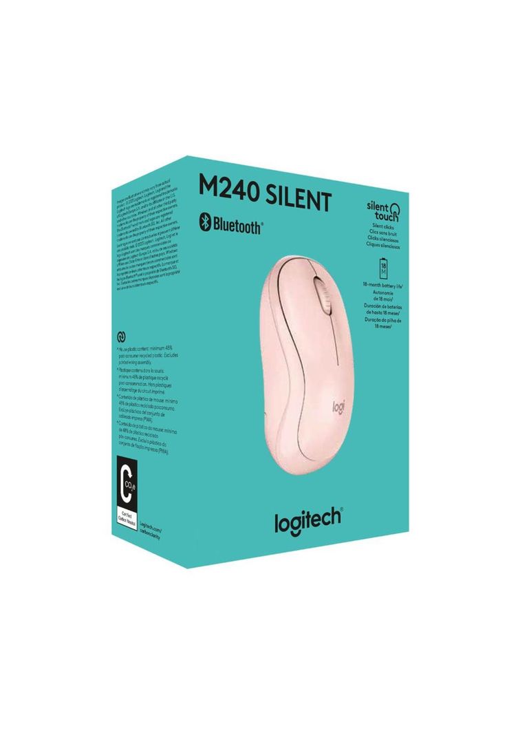 910-007117  MOUSE LOGITECH M240 SILENT BLUETOOTH ROSADO-3