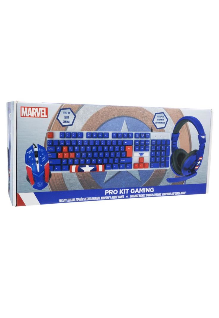 GAM745043-CAP-ESP KIT GAMER CAPITAN AMERICA 3 EN 1 TEC/MOU/A-0