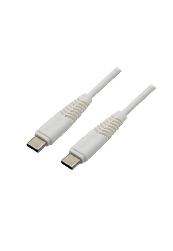 CABLE PHILIPS UBC-C A USB-C 1M 2A MAX BLANCO DLC5531W-1