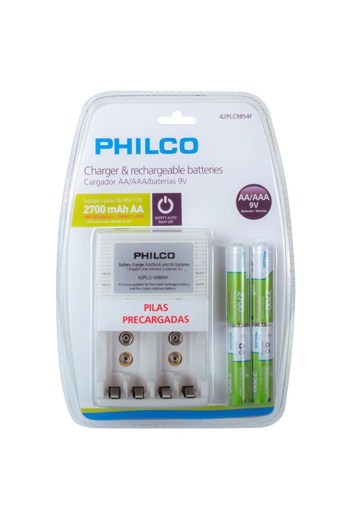 CARGADOR C/4 PILAS AA 2700 MAH PRE-CARGADAS-1