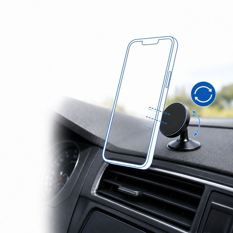DLP9215 SOPORTE CELULAR MAGNETICO PARA AUTO PHILIPS Negro