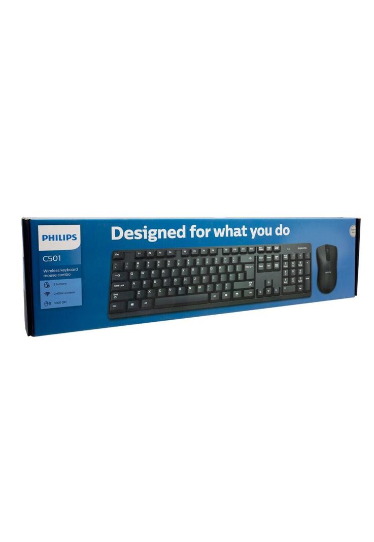 COMBO INALAMBRICO TECLADO + MOUSE PHILIPS NEGRO SPT6501B-0