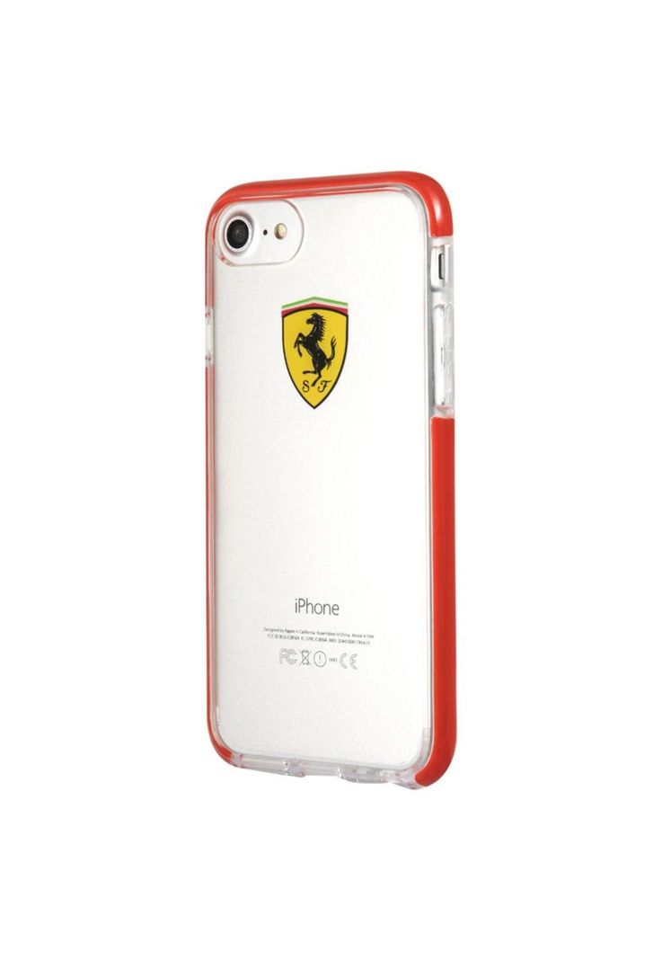 CARCASA FERRARI P/IPHONE 8 TRANSP/ROJA  FEGLHCI8RE-1