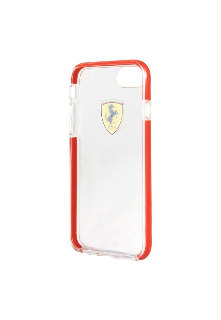 CARCASA FERRARI P/IPHONE 8 TRANSP/ROJA  FEGLHCI8RE-2