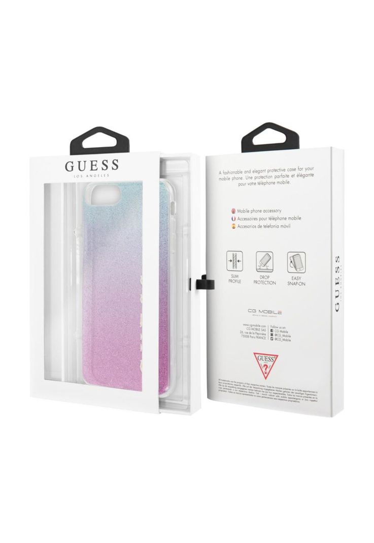 CARCASA GUESS P/IPHONE 7+/ 8+ AZUL-ROSADO GUHCI8LPCUGLPBL-0