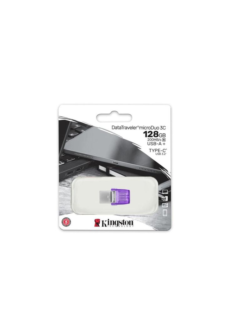 Pendrive Kingston microDuo 3C 128GB/Doble conector USB-A y USB-C-1
