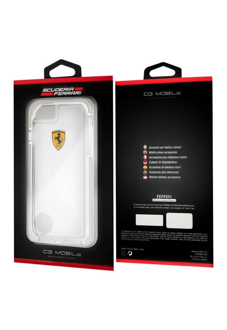 CARCASA FERRARI P/IPHONE 7 TRANSPARENTE FEGLHCP7TR-3