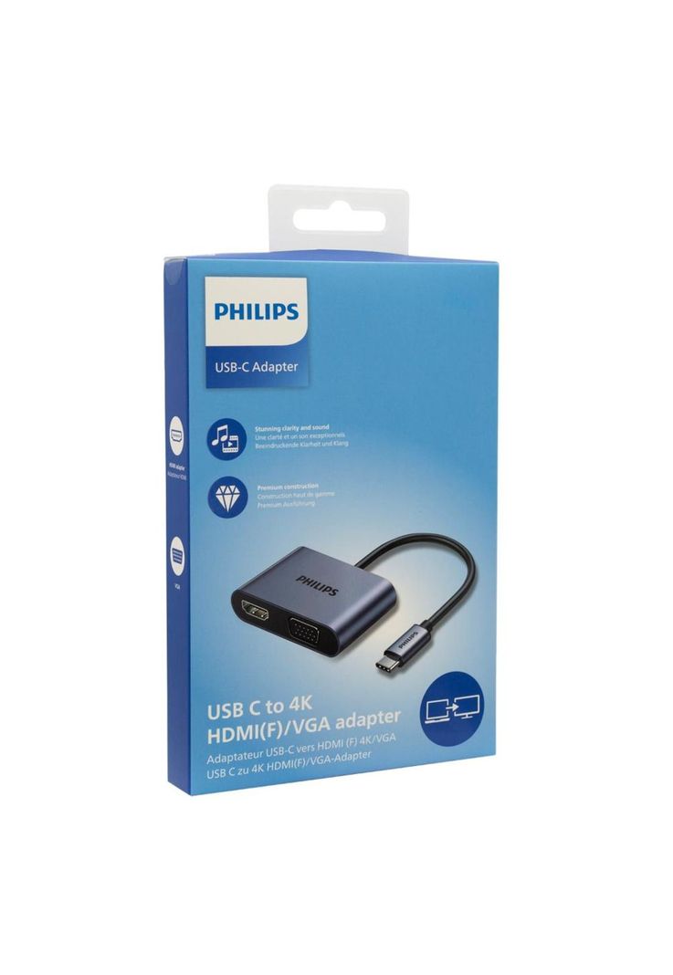 Adaptador USB-C a HDMI 4K + VGA-4