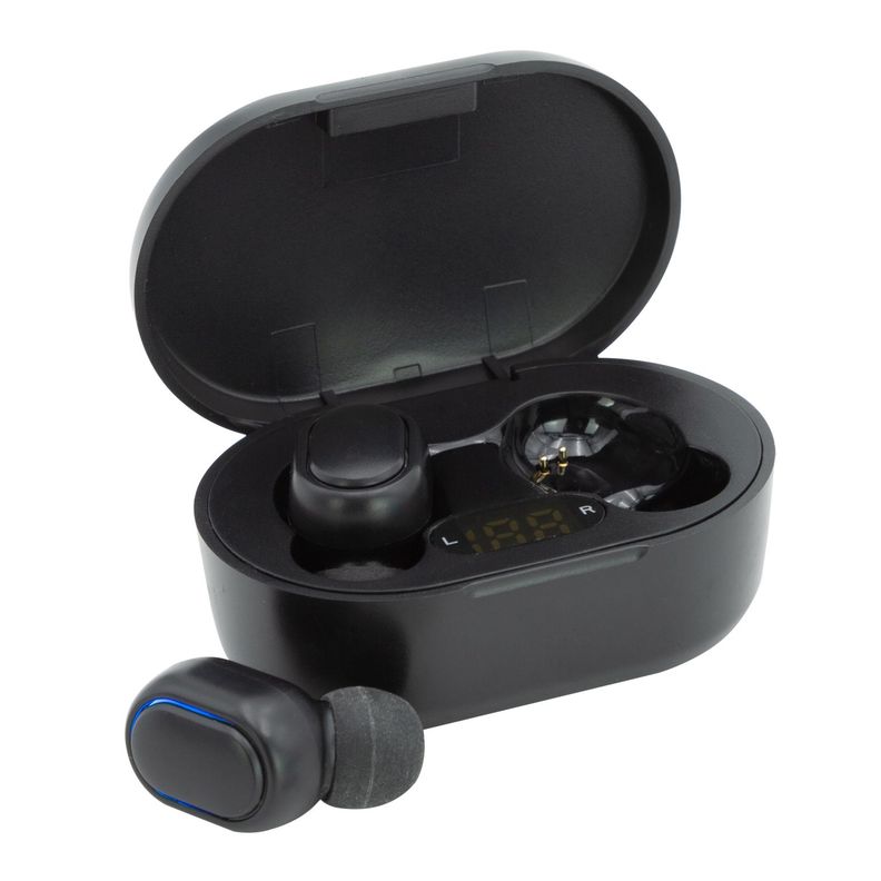 AUDIFONOS TRUE WIRELESS CON DISPLAY DIGITAL TW5 Negro