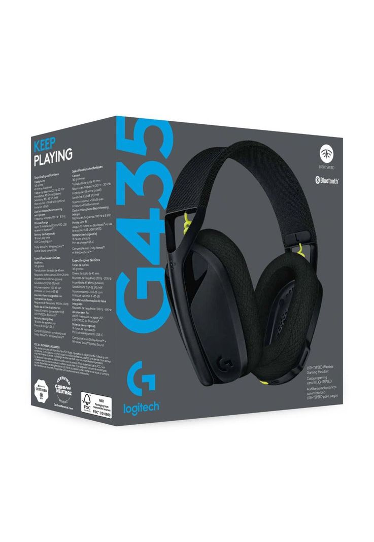 Audífonos Gaming Inalámbricos Logitech G435 Negro-0