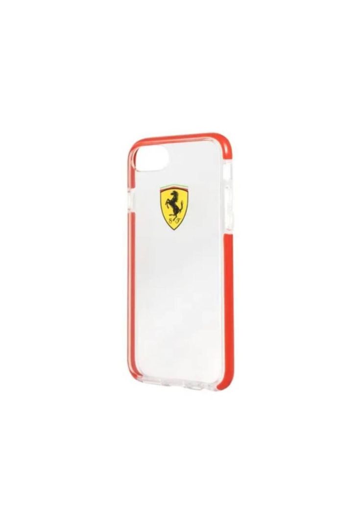CARCASA FERRARI P/ IPHONE 8+ TRANSP/ROJO-1