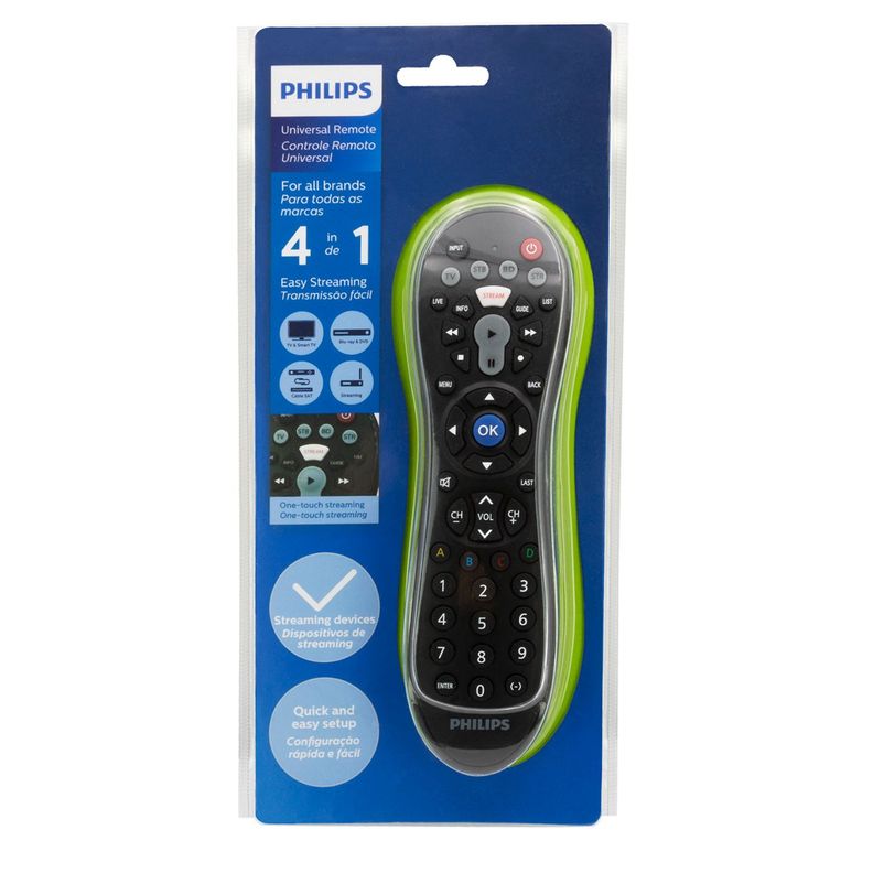 CONTROL REMOTO UNIVERSAL PHILIPS 4 FUNCIONES Gris