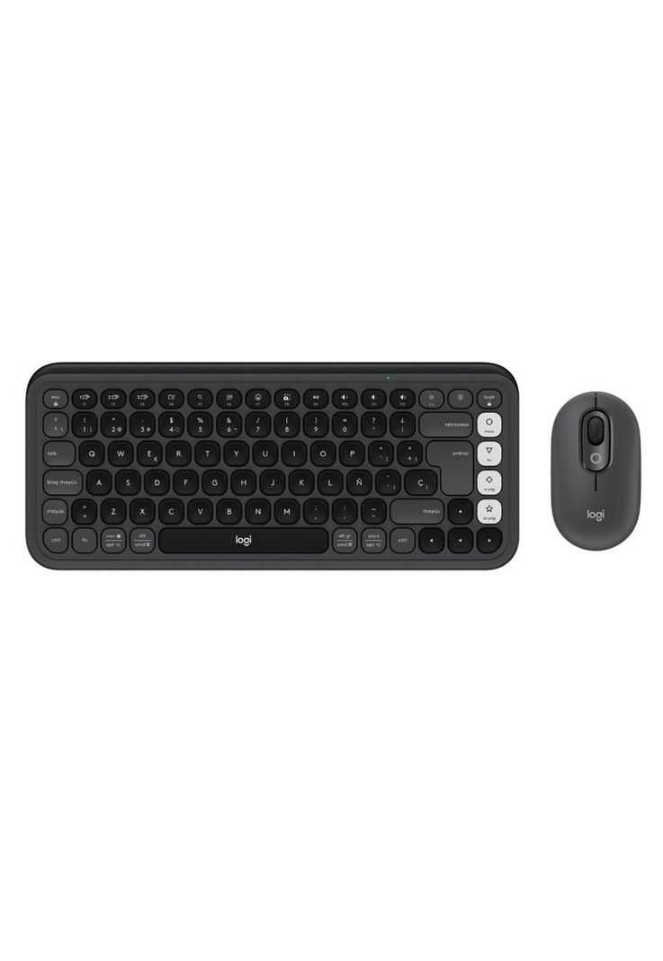 Kit Teclado Y Mouse Logitech Pop Icon, Español, Grafito-3