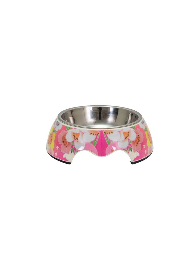 BOWL MASCOTA FLORES PINK SMALL-0