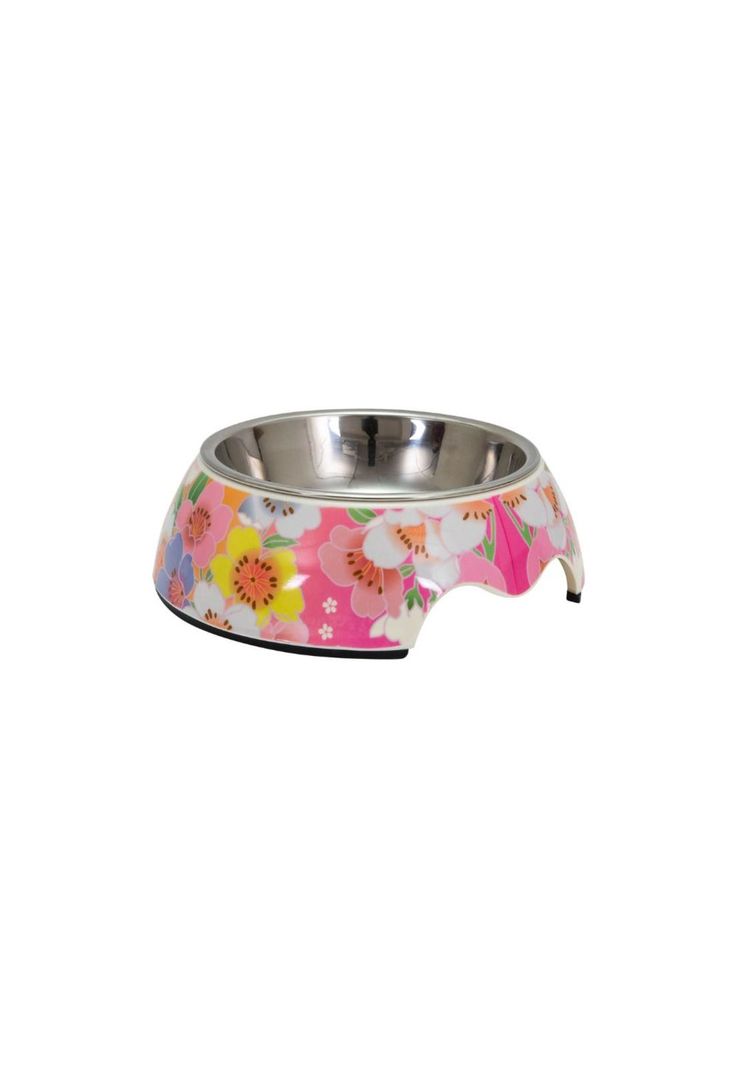 BOWL MASCOTA FLORES PINK SMALL-1