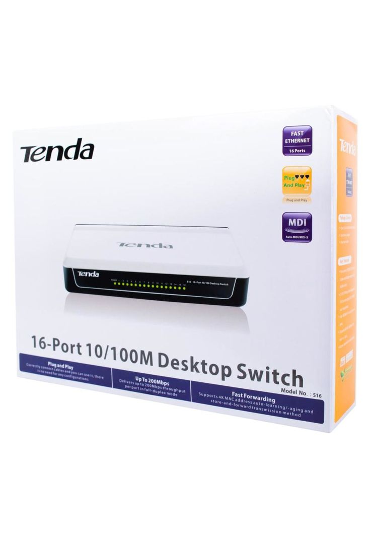 SWITCH 16 PUERTOS LAN 10/100 TABLA DIRECTA A MAC 4000-1