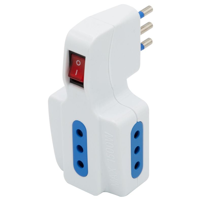 ENCHUFE TRIPLE C/SWITHCH 2P + T 10A 250V BLANCO