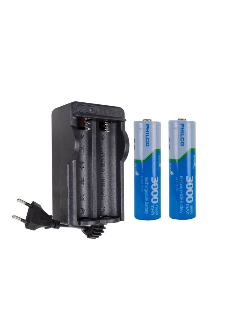 CARGADOR CON 2 BATERIAS LITION ION 18650-2