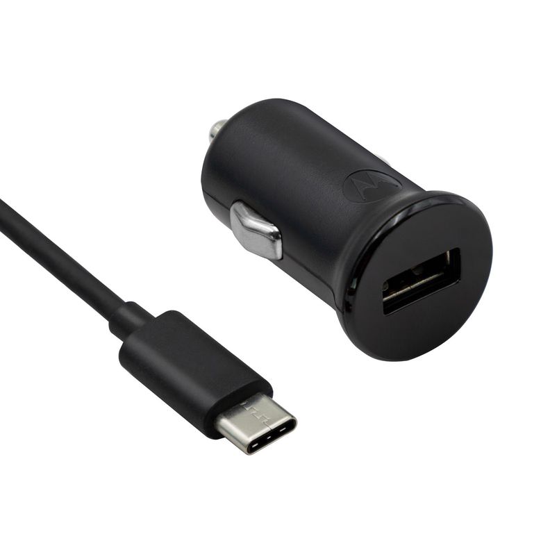 CARGADOR PARA AUTO MOTOROLA ORIGINAL TURBO POWER 18W TIPO C Gris