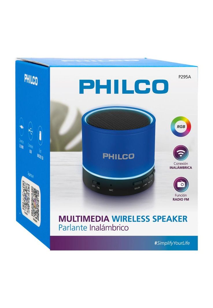 PARLANTE PORTATIL BLUETOOTH-USB P295A BLUE-2