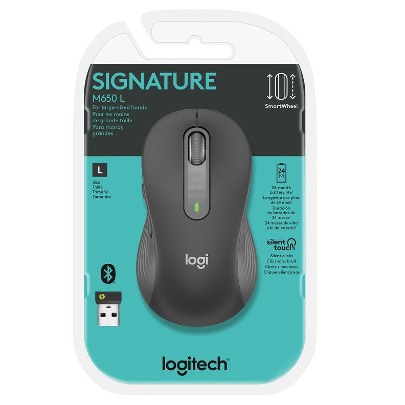 MOUSE LOGITECH  M650 L GRAPHITE Negro