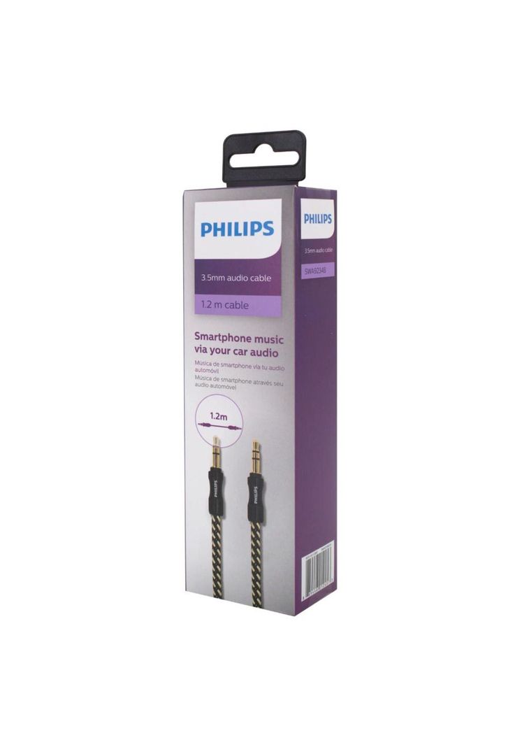 Cable Auxiliar 3.5mm Trenzado Negro SWA9234-0