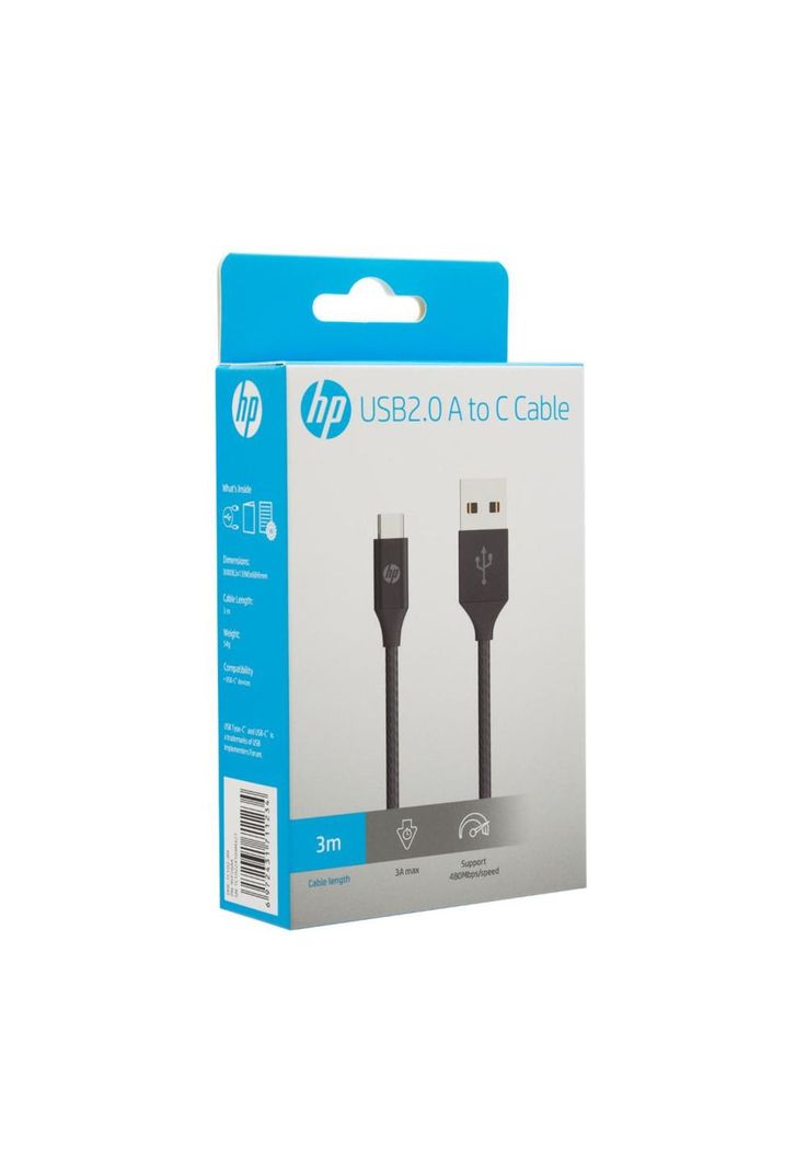 CABLE USB 2.0 A USB-C TRENZADO DHC-TC102 HP-3