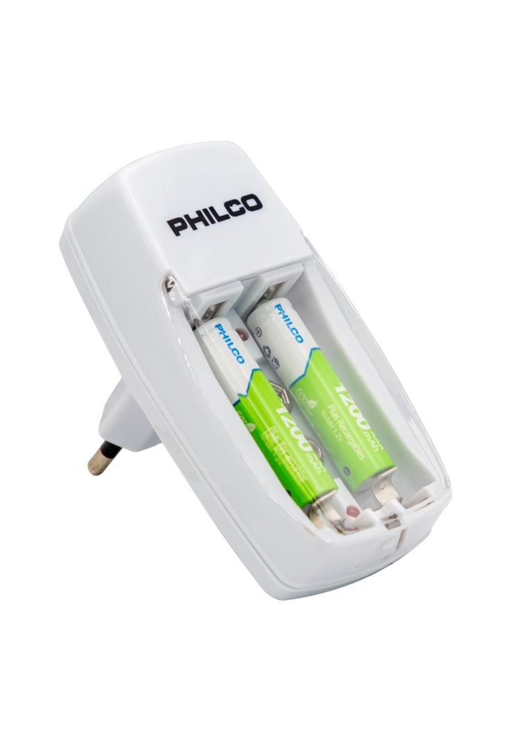 CARGADOR CON 2 PILAS RECARGABLES AAA 1200 MAH-0