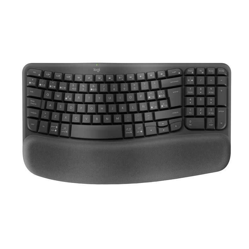 Teclado Inalambrico Ergonomico Logitech Wave Keys Grafito Negro