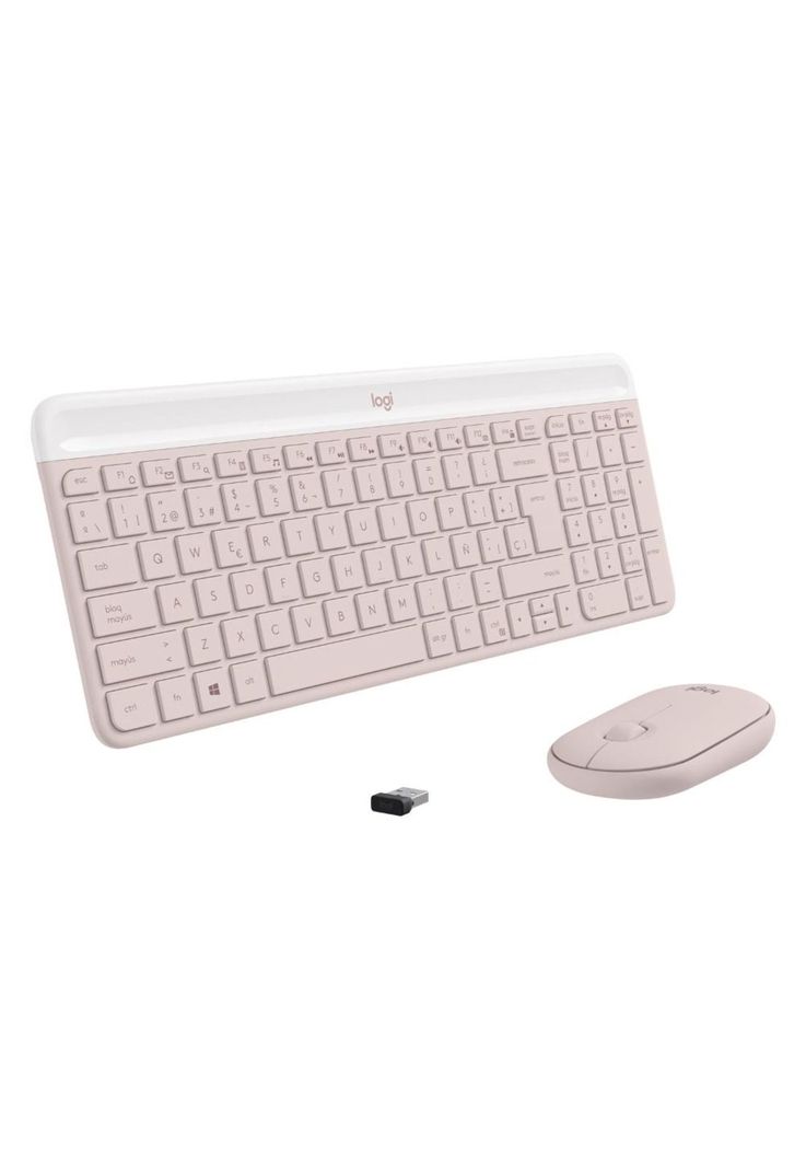 SLIM COMBO TECLADO MOUSE MK470 ROSADO-1