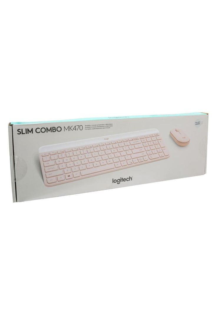 SLIM COMBO TECLADO MOUSE MK470 ROSADO-3