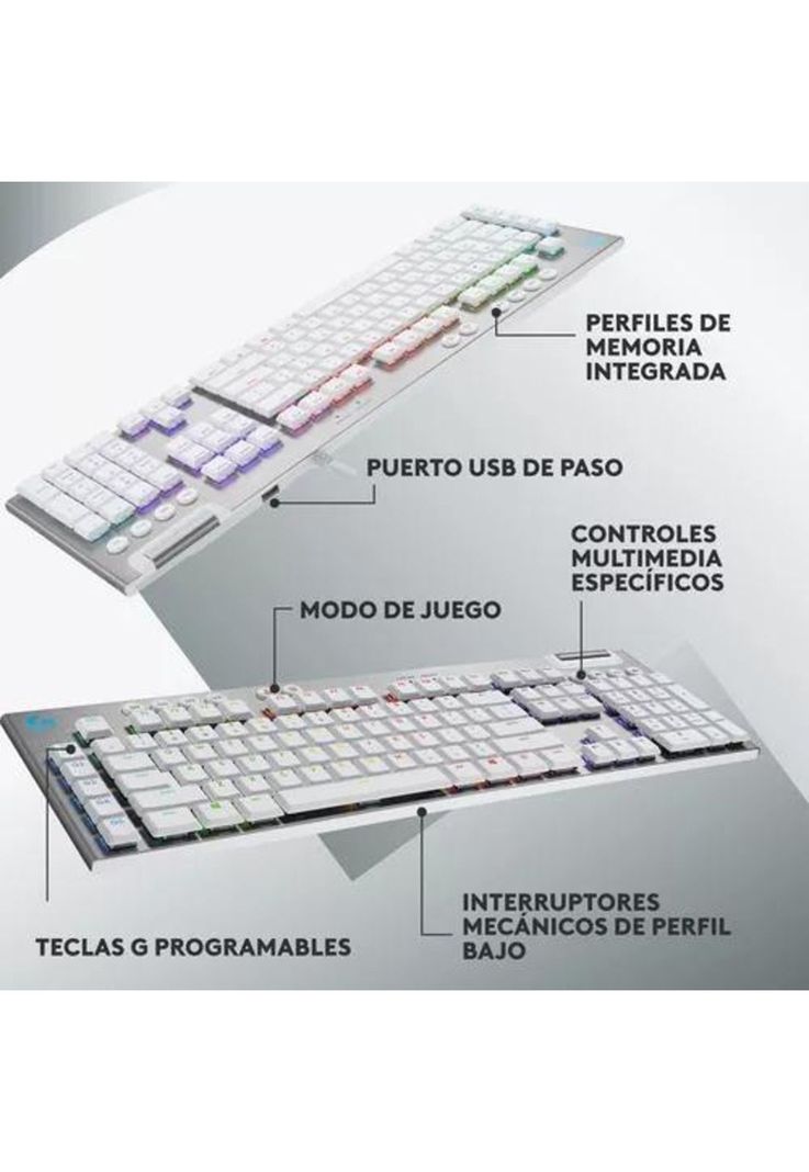 Teclado Mecánico Logitech G815 RGB Lightsync Blanco-1