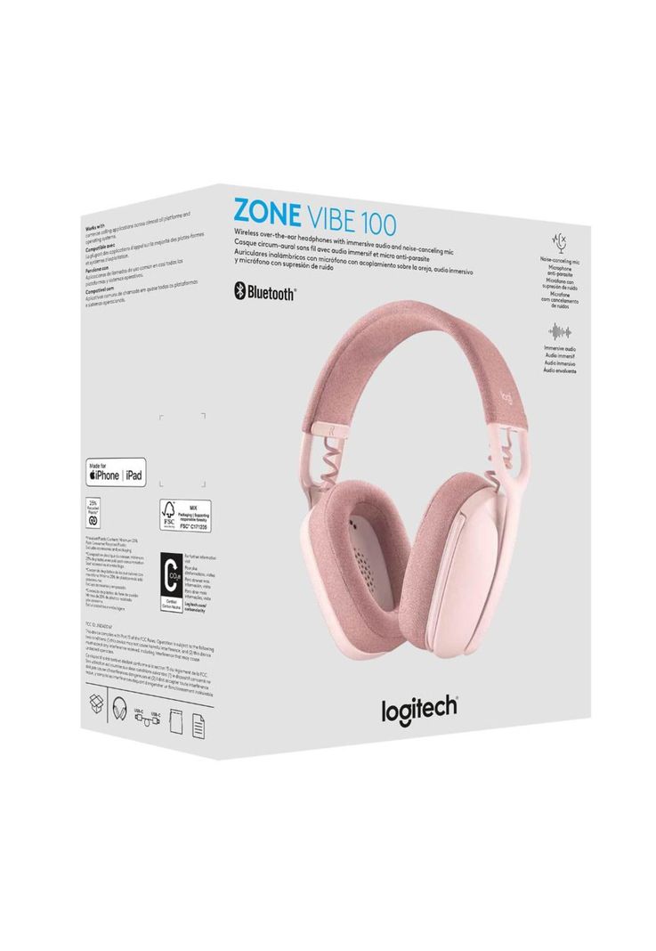 Audífonos Inalámbricos Logitech Zone Vibe 100 Rosado-4