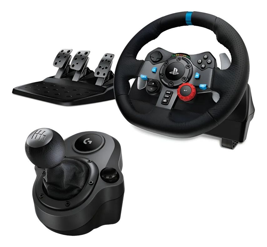 kit Volante Negro Con Pedales Y Palanca Logitech Com01