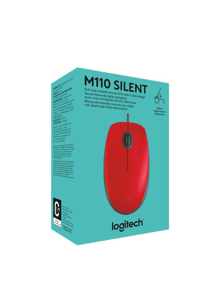 910-006755  MOUSE LOGITECH M110 SILENT ROJO-3