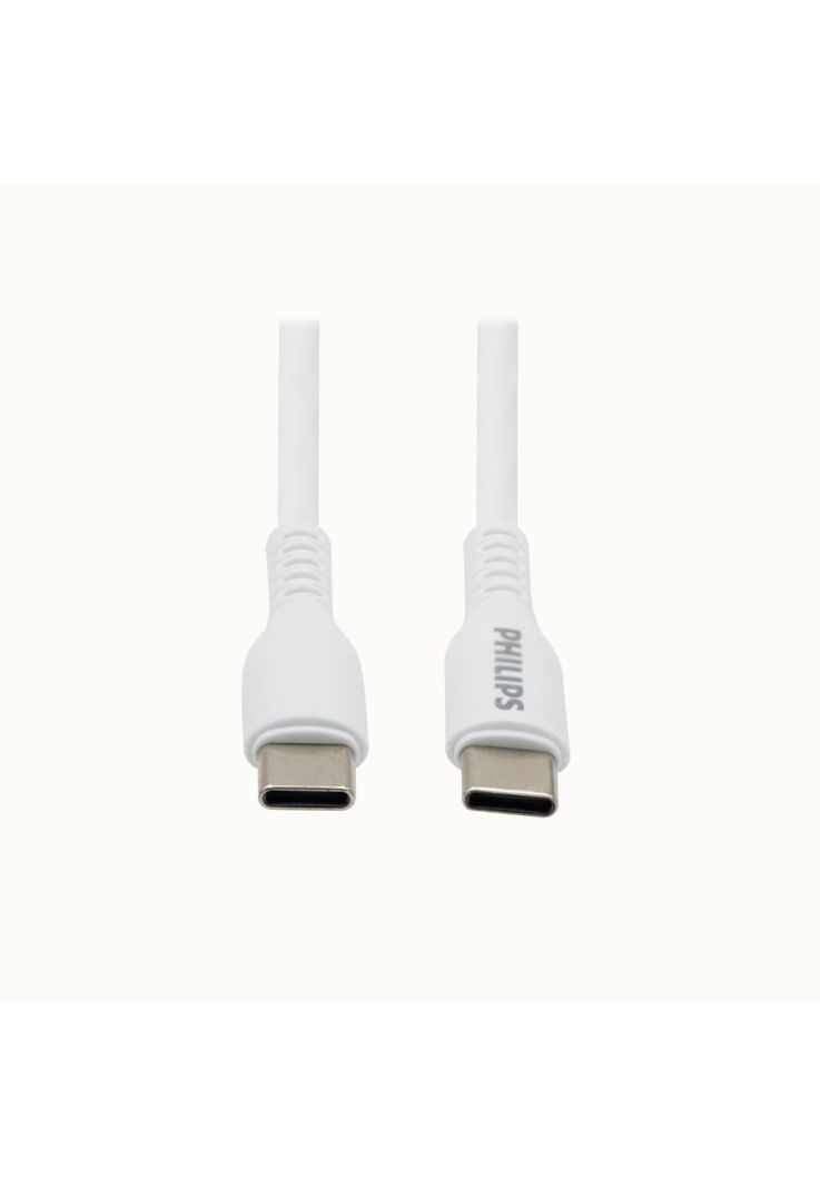 CABLE PHILIPS USB-C A USB-C 1M 30W MAX BLANCO SILIC DLC8601W-0