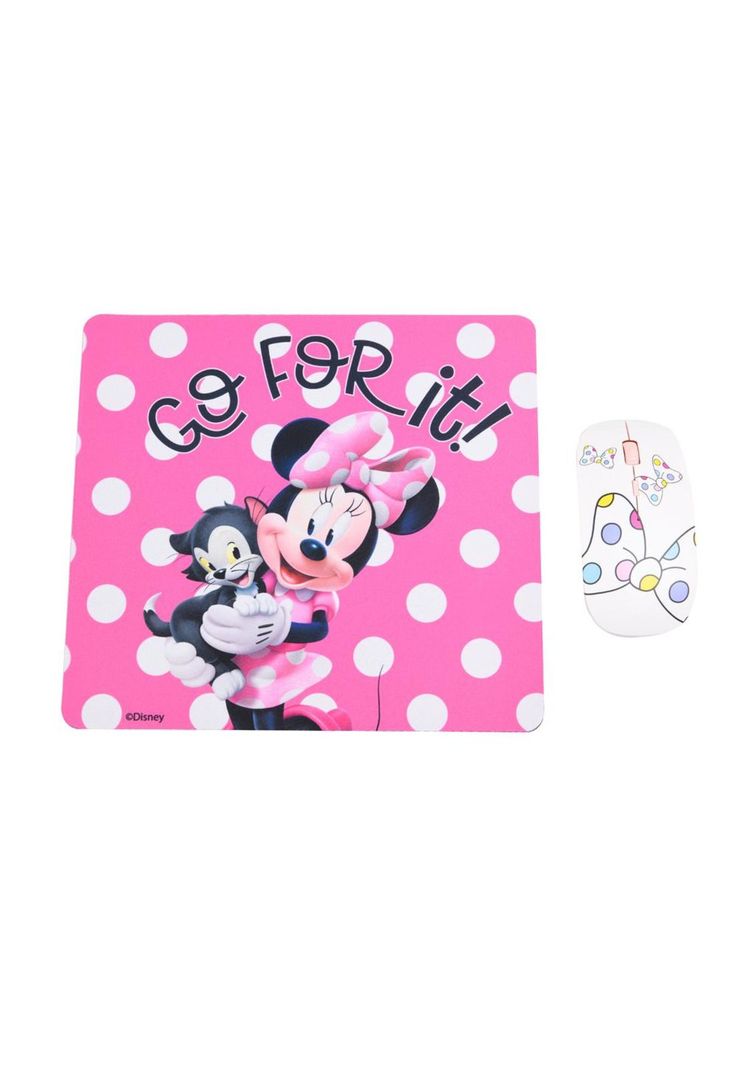 KIT MOUSE INALÁMBRICO Y MOUSE PAD MINNIE 1-1