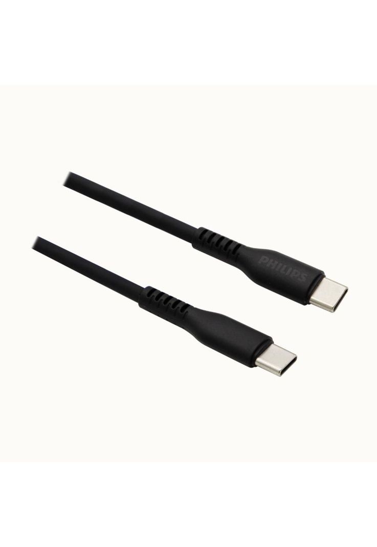 Cable USB-C a USB-C Philips 1m 60W Negro de Silicona-1