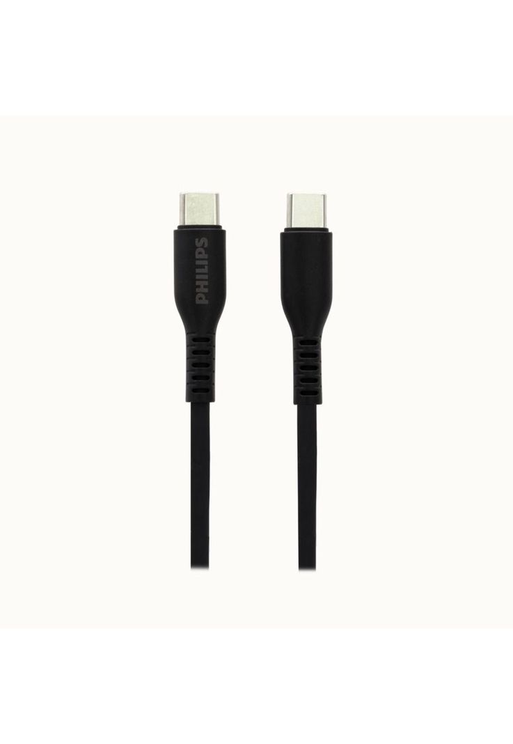 Cable USB-C a USB-C Philips 1m 60W Negro de Silicona-3
