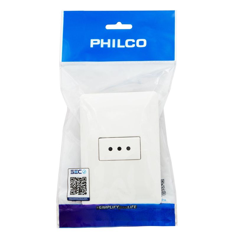 ENCHUFE PARA MURO SIMPLE 250V 10A Blanco