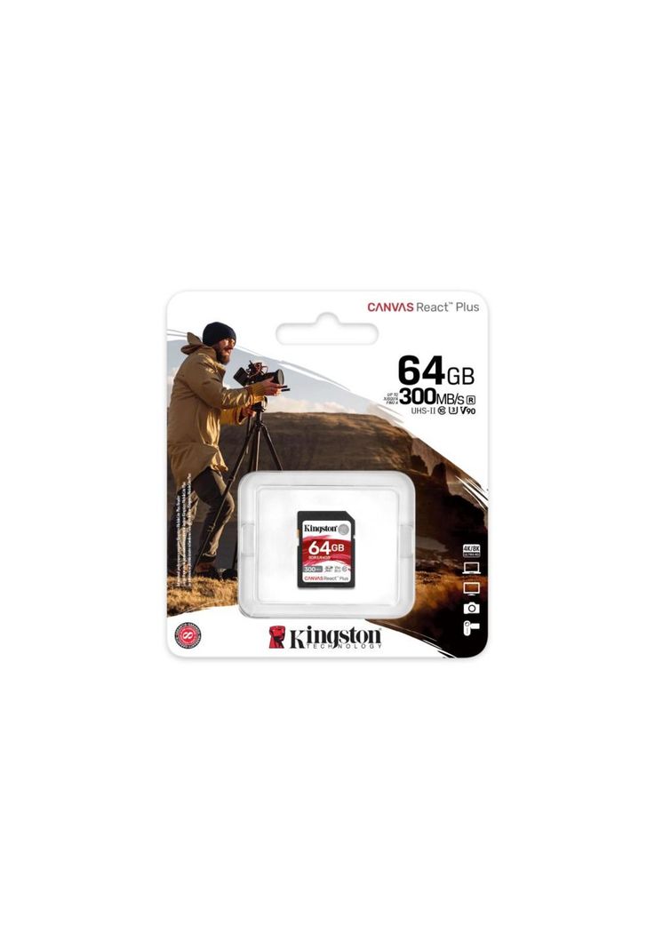 Tarjeta Memoria Sd Kingston Canvas React Plus 64gb 300mb/s-2