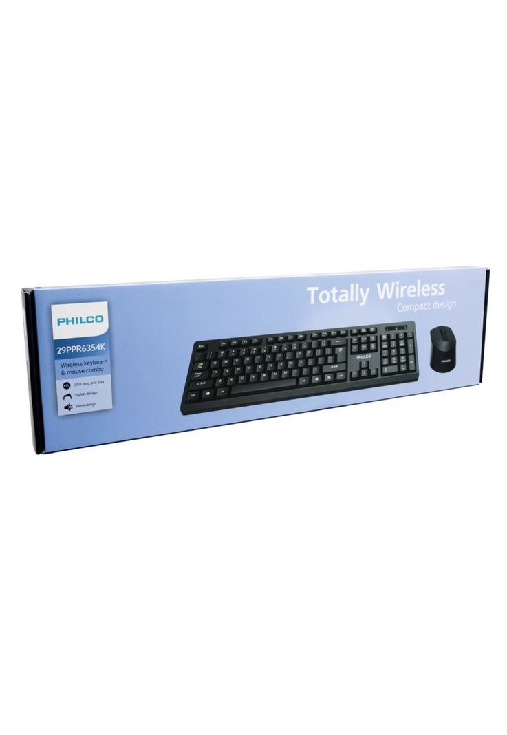 COMBO INALÁMBRICO MOUSE + TECLADO 6354K NEGRO-4
