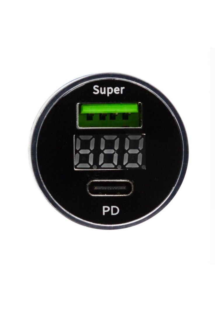 Cargador de Auto USB QC3.0 c/ Pantalla LED Philco-1
