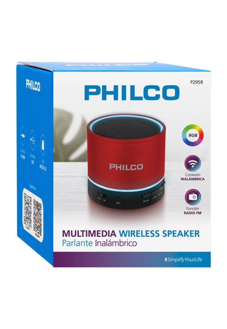 PARLANTE PORTATIL BLUETOOTH-USB P295 RED-2