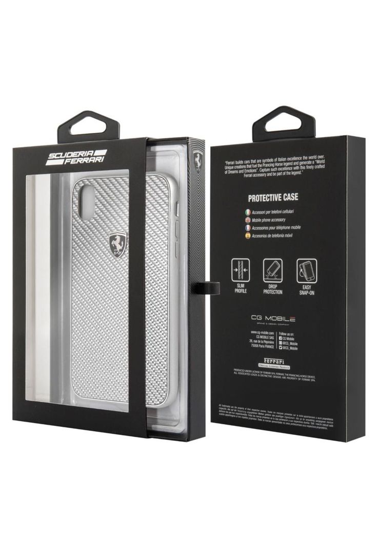 CARCASA FERRARI P/IPHONE XR SILVER FEHCAHCI61SI-2