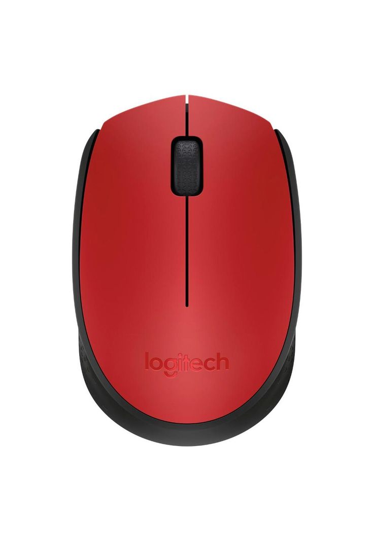 Mouse Inalámbrico Logitech M170 Rojo Y Negro-2